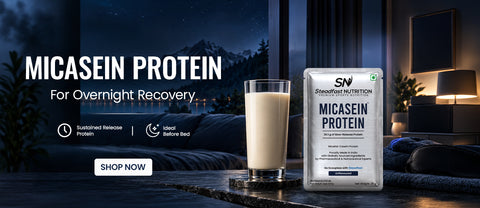 Micasein Protein for overnight recovery - Banner