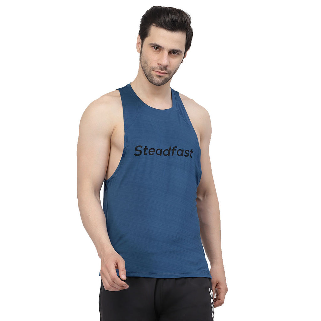 Deep Cut Sleeves Stringer  Blue Stringer for Workout